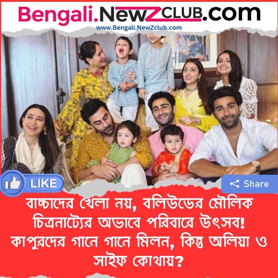 বাচ্চাদের খেলা নয়, বলিউডের মৌলিক চিত্রনাট্যের অভাবে পরিবারে উৎসব! কাপুরদের গানে গানে মিলন, কিন্তু অলিয়া ও সাইফ কোথায়?