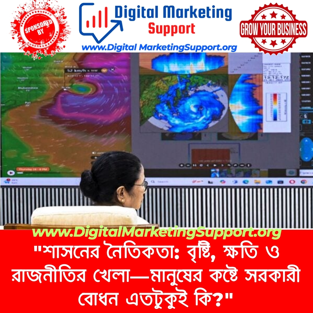 “শাসনের নৈতিকতা: বৃষ্টি, ক্ষতি ও রাজনীতির খেলা—মানুষের কষ্টে সরকারী বোধন এতটুকুই কি?”