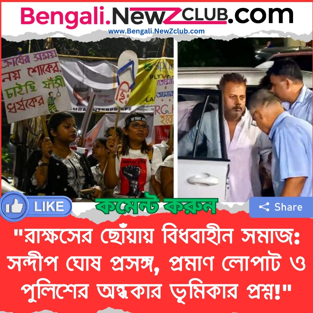 “রাক্ষসের ছোঁয়ায় বিধবাহীন সমাজ: সন্দীপ ঘোষ প্রসঙ্গ, প্রমাণ লোপাট ও পুলিশের অন্ধকার ভূমিকার প্রশ্ন!”